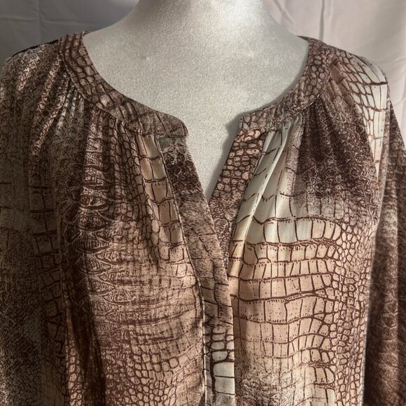 Jennifer Lopex Blouse Pink/Brown Size 1X - Picture 2 of 10